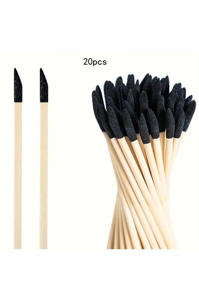 Choice 20pcs 10/20pc Dual-purpose Sanding Sticks - Precision Frosted Tips & Flat Head - Ideal For Crafts &