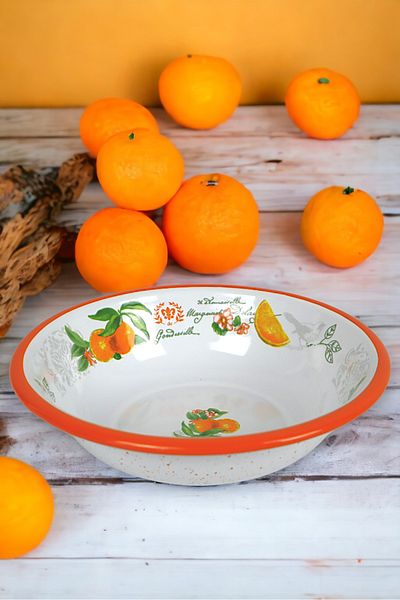 İnci Emaye 20 cm Enameled Bowl Plate, Pit Plate, Salad Plate, Chips Plate