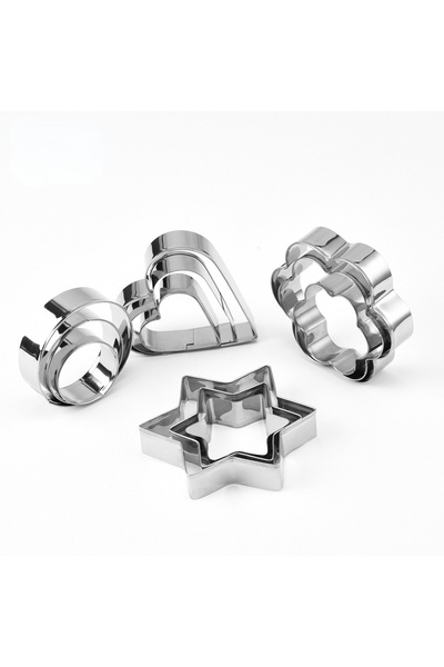 Choice 12 piece set 12 Piece Set of Stainless Steel Biscuit Cutting Molds, Baking Molds, Kitchenware Tools,