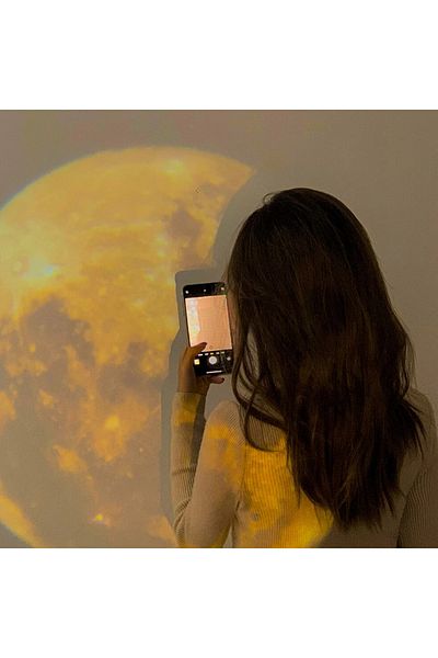 Choice Brown Ins Moon Projector Light Background Projector Photo Props Birthday Party Decoration Wall Light