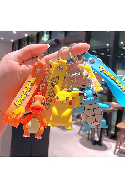 Choice Pokemon Key Chain Anime Action Figures Bag Decoration Catoon Pvc Model Kids Toys Keychain Pikachu...