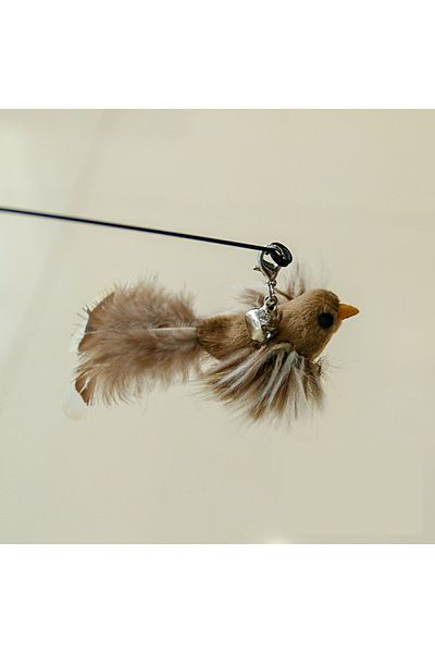 Choice Grey Bird Funny Bird Feather Cat Wand With Bell Accessories Interactive Toys For Cats Kitten Hunting