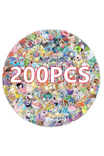 Choice 200pcs 200pcs/set Kawaii Pikachu Pokemon Stickers Laptop Suitcase Skateboard Guitar Phone Cartoon St