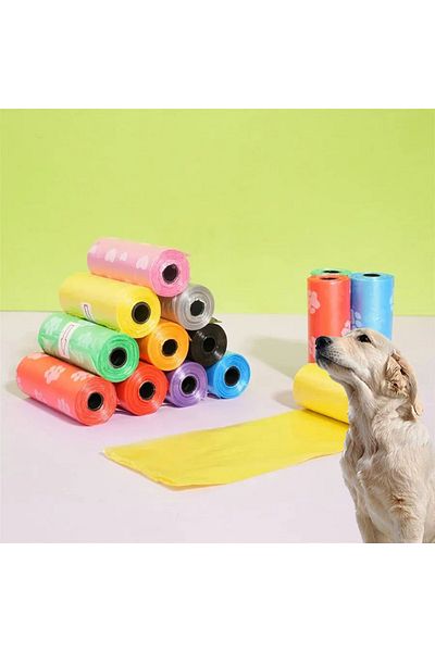 Choice 30x22cm 8 Rolls/120pcs Portable Pet Cleaning Bags Leak Proof Dog Poop Bags Pet Waste Bin Bags For In