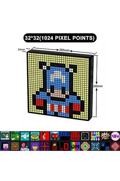 Choice 32x32 USB Plug LED Pixel Display 64x64 RGB LED Matrix Panel Programmable Pixel Art Display with Blue