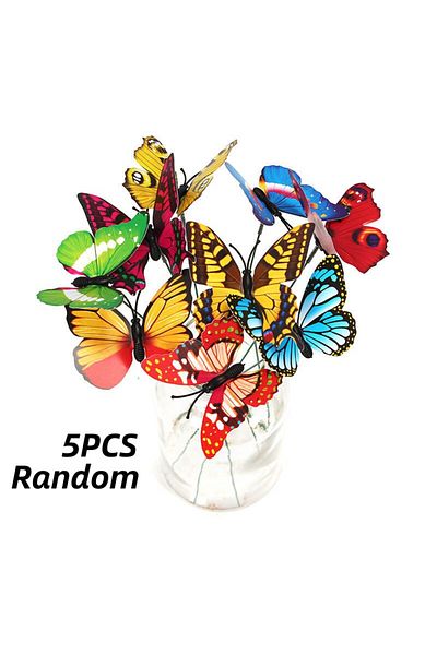Choice 5pcs Random 5pcs Double-layer Simulation Butterfly Gardening Flower Arrangement Decoration Beautifyi
