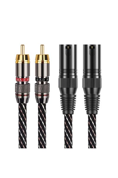 Choice كابل صوت YYAUDIO HIFI 2RCA إلى 2XLR بطول 0.5 متر وأقل، من RCA إلى XLR ذكر، 6N OFC 3Pin XLR أنثى إلى RCA M