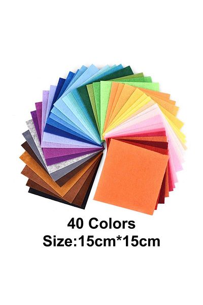 Choice 15x15cm 40pcs 10/40pcs Nonwoven Needlework Felt Fabric 10cm Patchwork Cloth Bundle For Kids Scrapboo