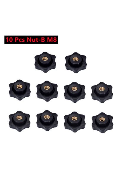Wnew 10 Pcs M8 Nut B 10 Pack T Bolt And Nut Set M8 Woodworking Tool Jigs Screw Slot Fastener And Through