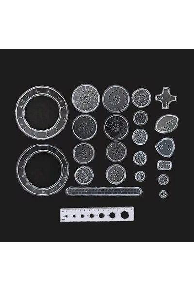Choice 23pcs Transparent Flower Ruler Set Spirograph Drawing Ruler Tools Set - Create Stunning Spiral Dr...