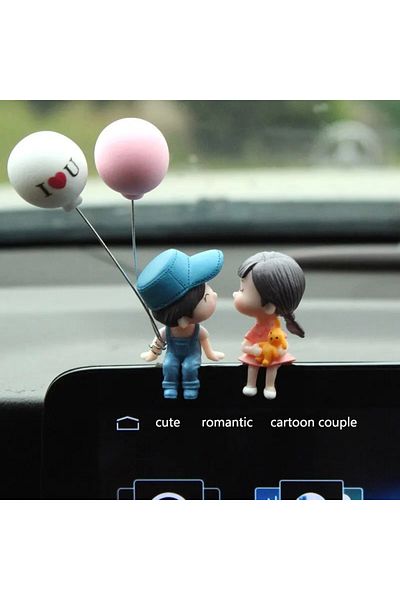 Choice Blue Couple Cute Ornaments Couple Action Figurines Balloons For Car Dashboard Decoration