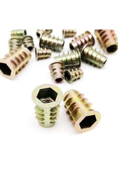 HZYUEGOU 10PCs M8x15mm 10/20pcs Embedded Insert Nut E-Nut M4 M5 M6 M8 M10 Hexagon Hex Socket Allen Head for W
