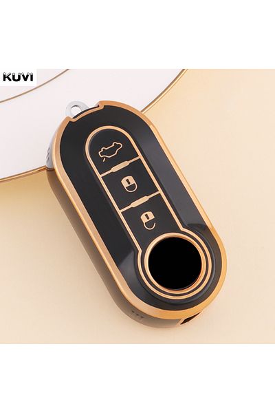 Choice Gold Black 3 Buttons Tpu Car Flip Key Case Cover For Fiat Ducato 500 500l Panda Grande Punto Lancia