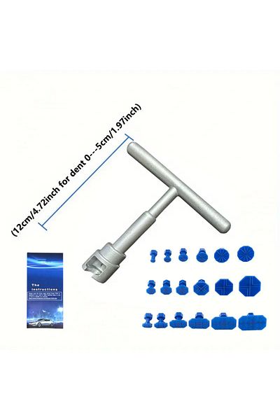 Choice T-18pcs Car Dent Repair Puller, Car Repair Tools Kit With 18pcs Plastic Glue Tabs Metal T-handle Den