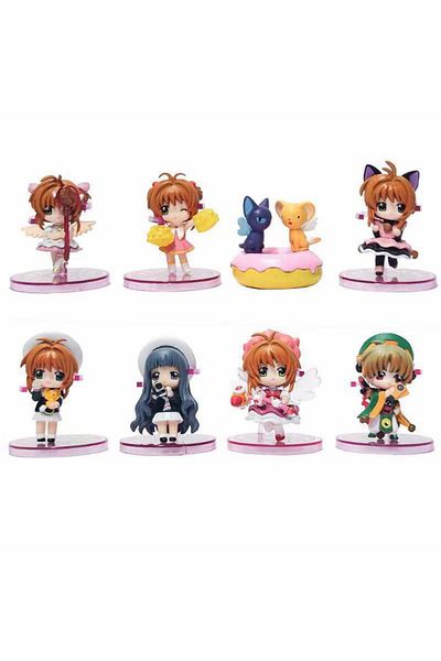 Choice About 5-7cm 8pcs Sakura 8 Pieces / Set Card Captor Sakura Cute Doll Vinyl Action Figure Collection A