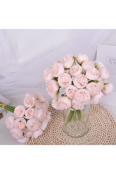 Choice Pink Peony Artificial Flowers Silk Bouquet 27 Heads Roses Fake Flower For Table Vase Arrange Home We