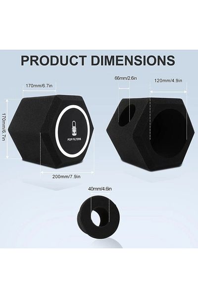 Choice Black Microphone Pop Filter Wind Shield Acoustic For Record Studios Mic Sound-absorbing Foam Vocal I