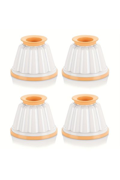 Choice Light Yellow 4pcs Pudding Cups, Yogurt Cups With Lids, Mousse Jelly Molds