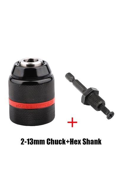 LIXIU Chuck And Hex Shank 2-13mm Keyless Threaded Metal Drill Chuck, Hex Shank/sds/square Quick Grip Adapt