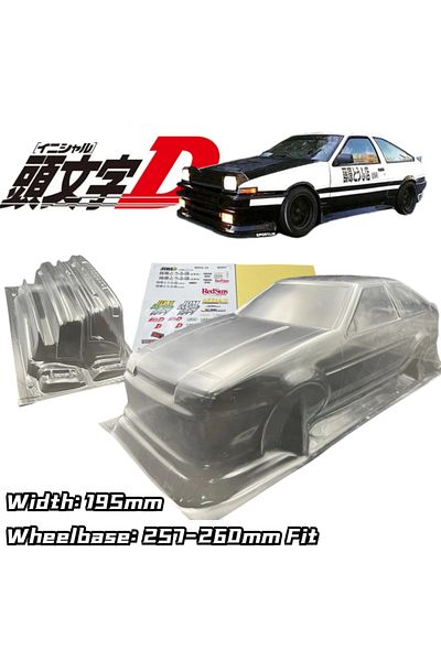 Choice 1/10 Ae86 Levin 2dr Drift Rc Pc Body Shell 195mm Width 260mm Wheelbase Transparent No Painted For...