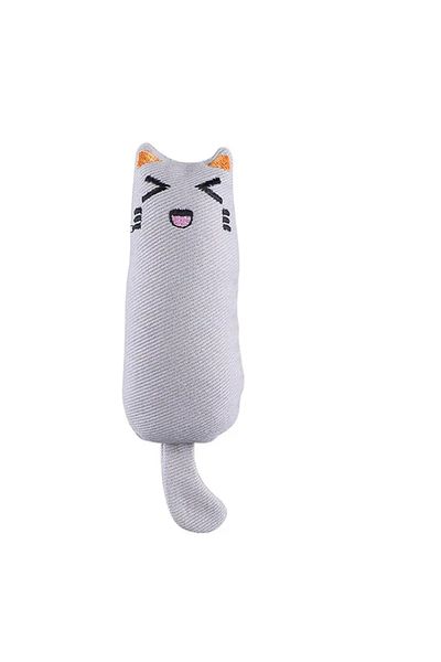 Choice Grey Catnip Toys Cute Thumb Plush Pillow Teeth Grinding Bite-resistant Teasing Relaxation Cat Chew T