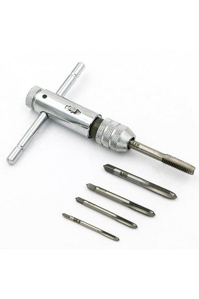 atooltour Tapping Tool Set Adjustable T-handle Ratchet Tap Reamer Hand Manual Holder Wrench M3 M4 M5 M6 M8 Met