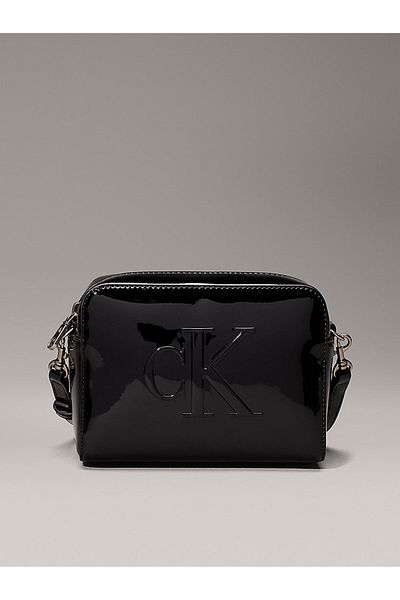 Calvin Klein Embossed Shoulder Bag with Logo Interior Compartment Black - K60K 613054 -Beh