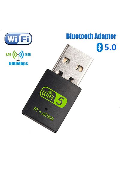 Choice محول USB WiFi Bluetooth 600 ميجابايت في الثانية 2 في 1 دونجل ثنائي النطاق 2.4 جيجا هرتز 5 جيجا هرتز USB WiFi 5 شبكة لاسلكية Wl...