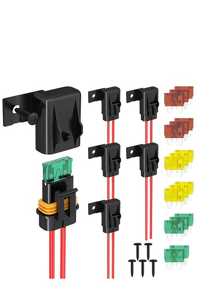 Daiertek 5PCS fuse holder DaierTek 5PCS Inline Fuse Holder 12V 12 Gauge Waterproof ATC/ATO Blade Fuse Holder