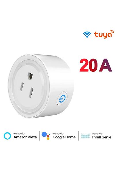 Choice 20a No Power Monitor Tuya Wifi Smart Plug Us Standard 20/10a Smart Home Wifi Outlet يعمل مع Alexa