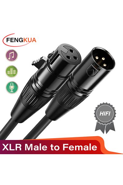 Choice كابل XLR ذكر-أنثى 3 سنون أسود بطول 5 متر، كابل ميكروفون Sound Cannon ذكر إلى أنثى لمضخم الصوت