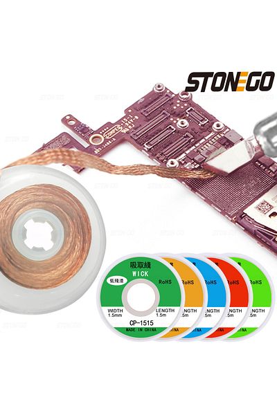 Choice STONEGO 1.5mm 2mm 2.5mm 3mm 3.5mm Width 1.5M Length Desoldering Braid Welding Solder Remover Wick...