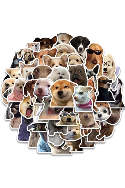 Choice 50pcs 50pcs Kawaii Cat Dog Funny Animal Meme Stickers Cute Decals Decoration Diy Skateboard Scrapboo