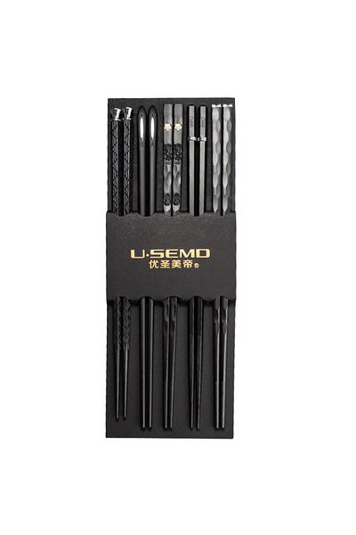 Choice 37a 5 Pairs 5 Pairs Japanese Chinese Chopsticks Sushi Sticks Reusable Alloy Korean Chopsticks Set H