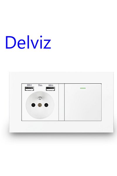 Choice Usb Socket(SWITCH) Delviz French Standard Light Switch,1 Gang 1way / 2way Stair Corridor Switch, Whi