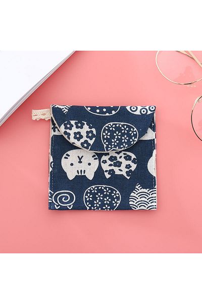 Choice Caicai Cat 1pc Monthly Bag Cute And Portable Aunt Towel Bag, Large Capacity M Towel Sanitary Cotton