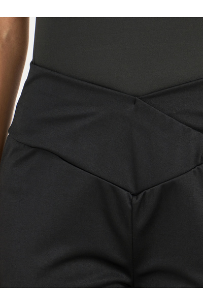 Styli Criss-Cross Waistband Detail High Rise Flared Pants