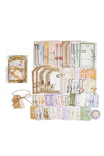 Choice B 100pcs/pack Decor Scrapbook Vintage Materials Paper Combo Kit Diy Junk Journal Collage Photo Albu.