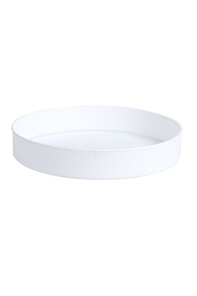 Choice White 1pc 360 Degree Rotating Cabinet Organizer Kitchen Bathroom Cosmetic Turntable Storage Tray Non