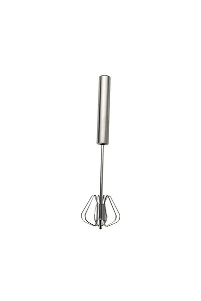 Choice 10 Inch Kitchen Stainless Steel Whisk Creamer Semi-automatic Rotary Whisk Beech Wood Vase Handle Han