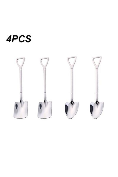 Choice 4pcs 4pcs/set Shovel Spoons Stainless Steel Teaspoons Creative Coffee Spoon For Ice Cream Dessert Ta