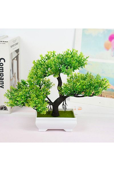 Choice Green Artificial Plants Bonsai Small Tree Pot Fake Plant Flowers Potted Ornaments For Home Room Tabl