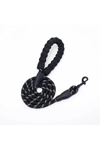 Choice 150cm X 1.0 Black Pet Reflective Leash Nylon Round Leash Explosionproof Punch Leash Dog Walking Roun