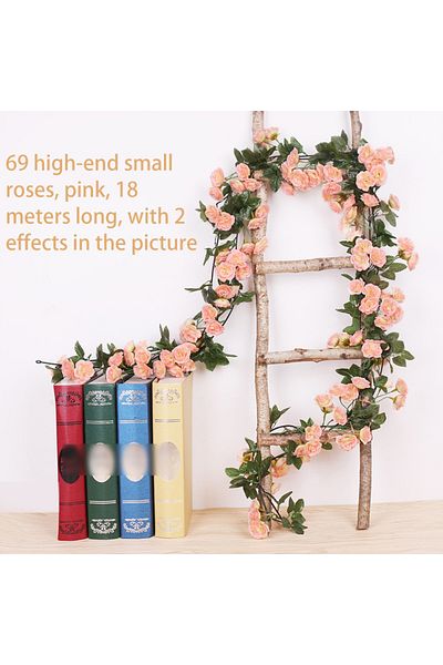 Choice Pink 69 Head 1.8m C 2.5m 1.8m Rose Artificial Flower Vine For Wedding Garland White Pink Home Room W