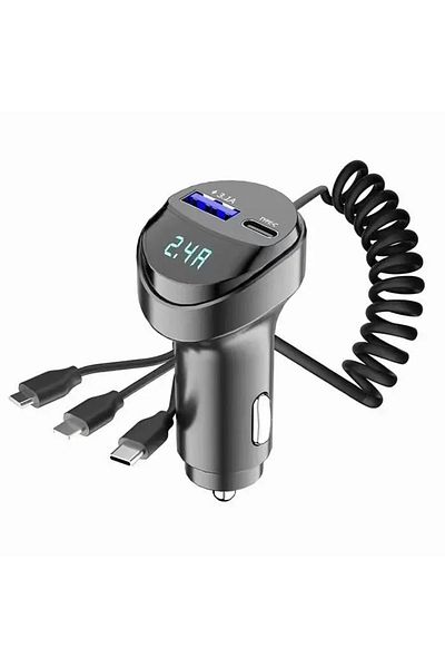Choice 1pcs Black Belt Line Vikefon 55w 2 Ports Usb Fast Car Phone Charger 3.1a With Voltage Display Car Th