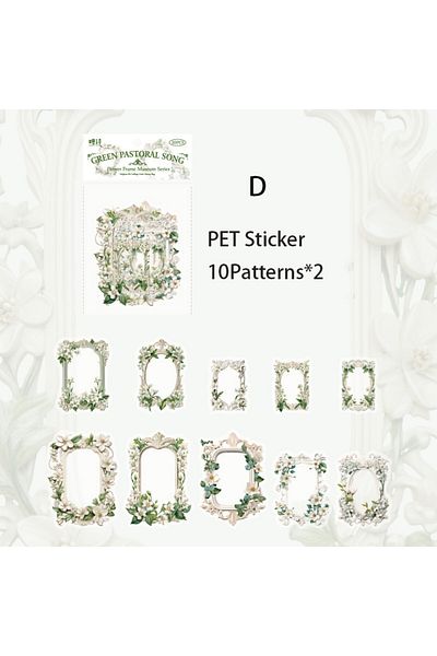 Choice D Journamm 20pcs/pack Flowers Frame Stickers For Scrapbooking Pet Materials Art Collage Junk Journa.