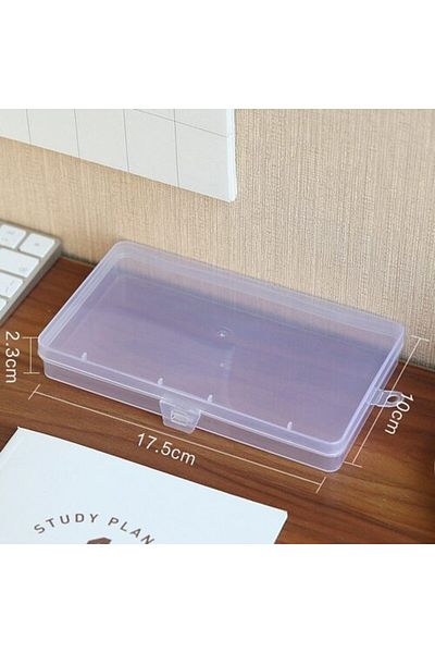 Choice M 1pc Plastic Transparent Box For Desk Storage Student Stationery Box Large Size Sorted And Organize