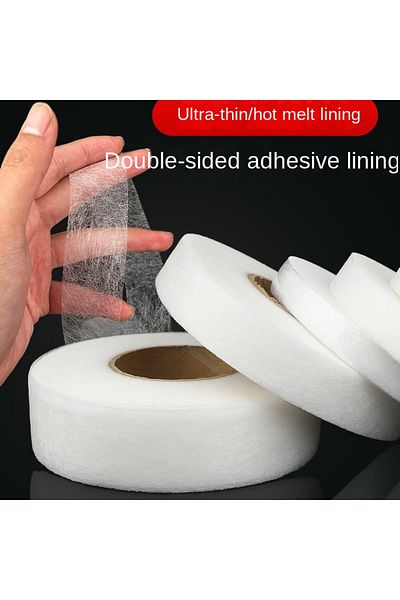 Choice 64M Roll Non-woven Double-side Interlining Adhesive Fabric Cloth Apparel Iron On Hem Tape Edge Sh...