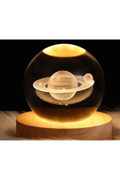 Choice USB Power 3D Crystal Ball Table Lamp Moon Galaxy LED Bedroom Night Lights For Desktop Decor Atmos...