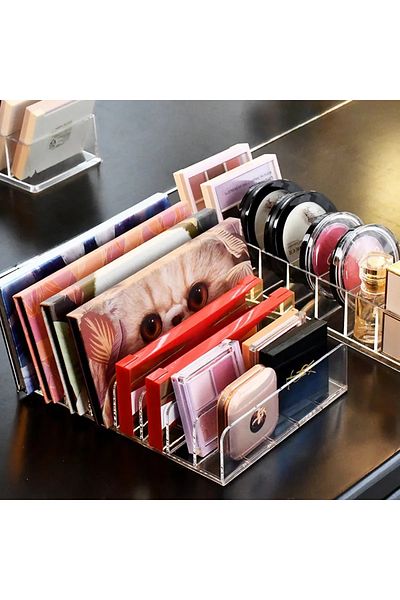 Choice 7 Grid M Clear Palette Organizer Eyepowder Storage Tray Cosmetics Rack Makeup Tools Compartment Hold